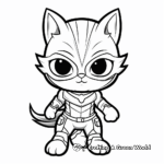 Superhero Kitty Coloring Pages for Kids 2