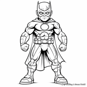 Superhero-Themed Blank Coloring Pages 2