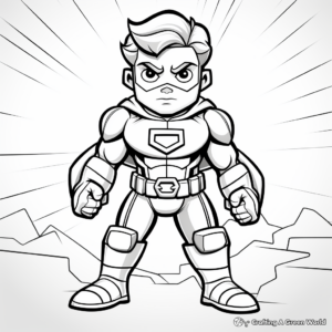 Superhero-Themed Blank Coloring Pages 3