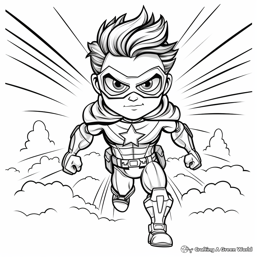 Superhero Vector Coloring Pages 2