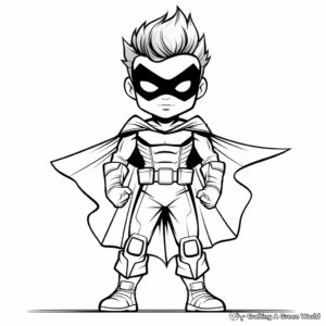 Superhero Vector Coloring Pages 4