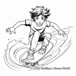 Surf And Skateboarding Cool Coloring Pages 1