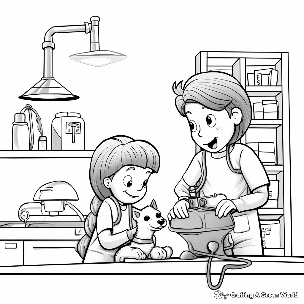 Surgery Room Veterinary Coloring Pages 3