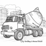 Surprisingly Fun Cement Mixer Truck Coloring Page 4