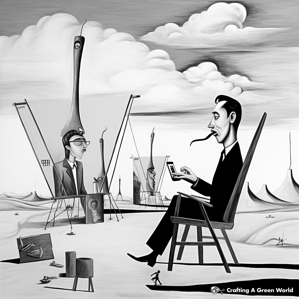Surrealist Persistence of Memory by Dali Coloring Pages 1
