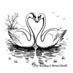 Swan Pair in Love Coloring Pages 2