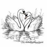 Swan Pair in Love Coloring Pages 3