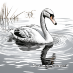 Swan Reflecting on Water Coloring Pages 3