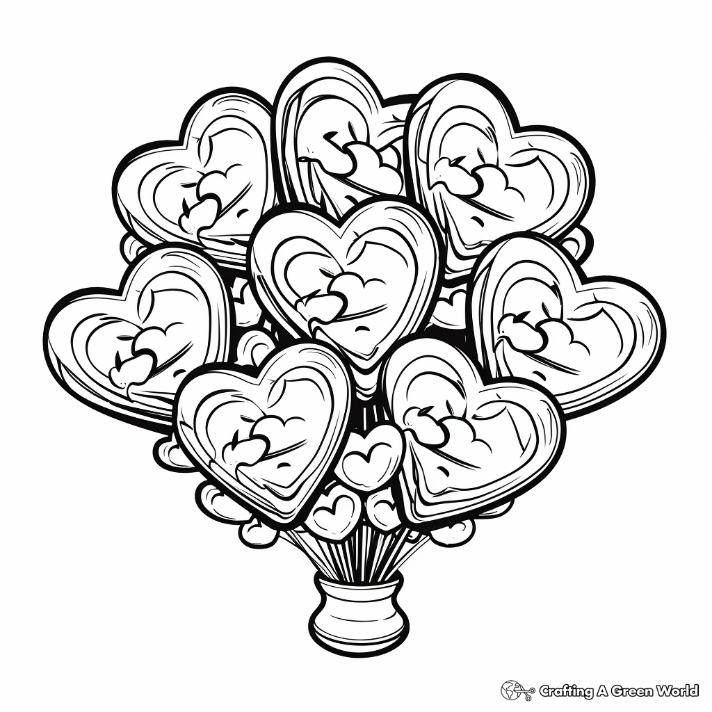 Sweet Candy Hearts Valentine's Day Coloring Pages 2