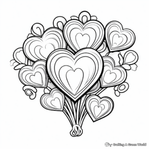 Sweet Candy Hearts Valentine's Day Coloring Pages 3