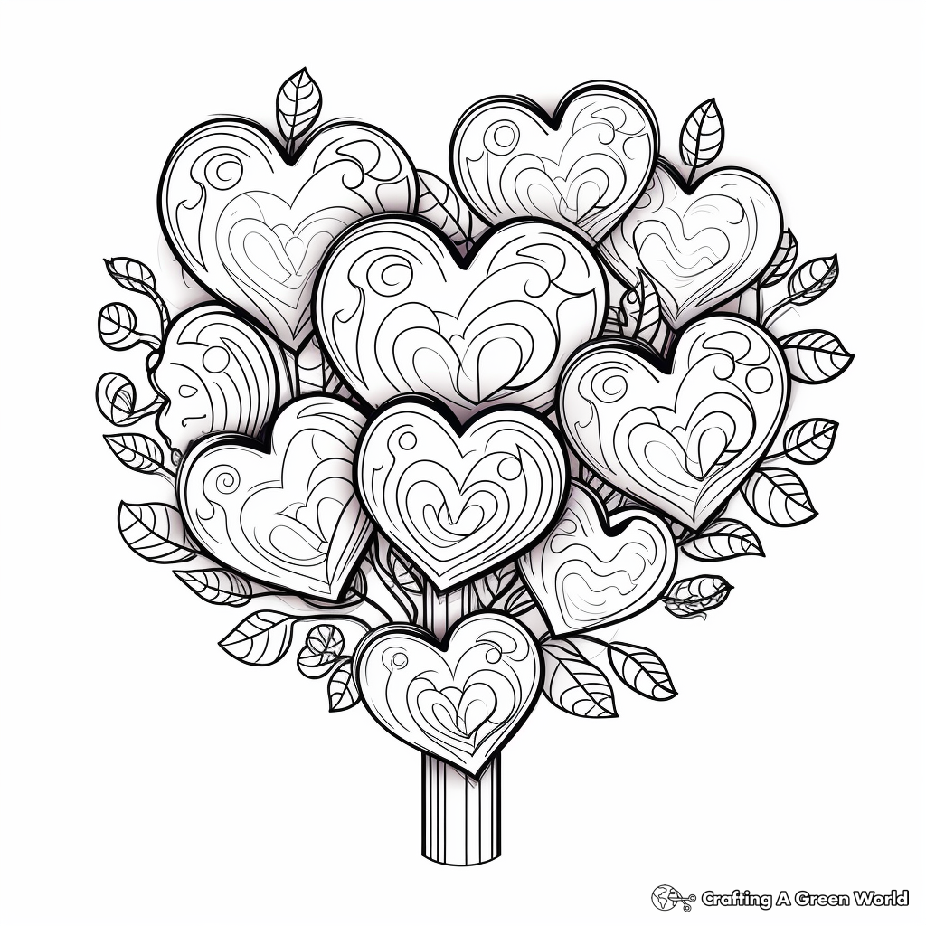 Sweet Candy Hearts Valentine's Day Coloring Pages 4