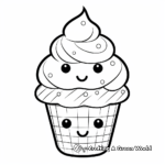 Sweet Cone Ice-cream Coloring Pages 1