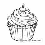 Sweet Cupcake Coloring Pages for Children 2