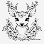 Sweet Deerling And Flowers Coloring Pages 4