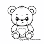 Sweet 'I Love You' Teddy Bear Coloring Pages 1