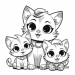 Sweet Kittens Coloring Pages 1