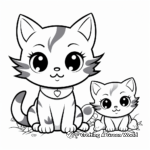 Sweet Kittens Coloring Pages 2