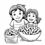 Sweet Pecan Candy Coloring Pages for Children 1