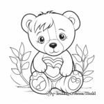 Sweet 'Thinking of You' Teddy Bear Coloring Pages 1