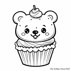 Sweet Valentine's Day Cupcake Coloring Pages 3