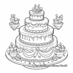 Sweet Wedding Cake Coloring Pages 2