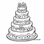 Sweet Wedding Cake Coloring Pages 3