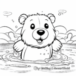 Swimming Beaver Coloring Pages 3