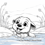 Swimming Beaver Coloring Pages 4