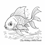 Swimming Goldfish Coloring Pages 1