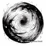 Swirling Vortex Galaxy Coloring Sheets 1