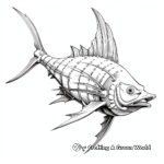 Swordfish Anatomy Detailed Coloring Pages 2