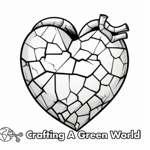 Broken Heart Coloring Pages - Free &amp; Printable!