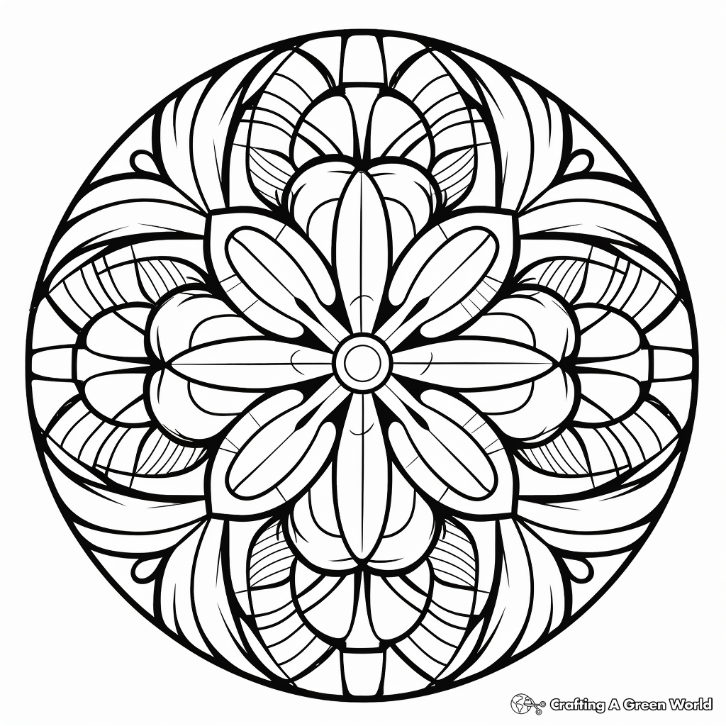 Symmetric Kaleidoscope Design Coloring Pages 3