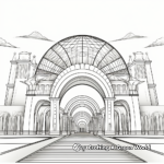 Symmetrical Coloring Pages featuring Famous Landmarks 1