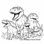 T Rex Family Coloring Pages: Male, Female, and Babies 4