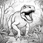 T Rex In Its Habitat: Jungle-Scene Coloring Pages 3