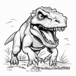T Rex On The Prowl: Thrilling Coloring Pages 4