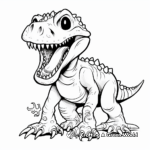 T Rex Skeleton Coloring Pages 1