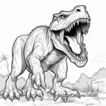 T Rex Trying To Roar: Scary Yet Funny Coloring Pages 2