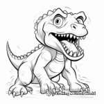 T Rex Trying To Roar: Scary Yet Funny Coloring Pages 4