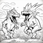 T-Rex vs. Triceratops Epic Dinosaur Battle Coloring Pages 2