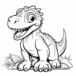 T Rex with Other Dinosaurs Coloring Page 2