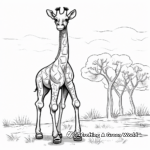 Tall Standing Giraffe Coloring Pages 1