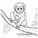 Tamarin Monkey in the Rainforest Coloring Page 3