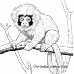 Tamarin Monkey in the Rainforest Coloring Page 4
