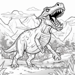 Tarbosaurus Battle Scene Coloring Pages 2