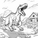Tarbosaurus Battle Scene Coloring Pages 3