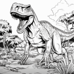 Tarbosaurus Hunting Scene Coloring Pages 1