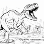 Tarbosaurus Vs Velociraptor Epic Battle Coloring Pages 2