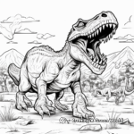 Tarbosaurus Vs Velociraptor Epic Battle Coloring Pages 3